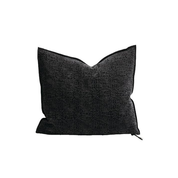 Cushion Jacquard Stone Washed Kilim Noir - french.us