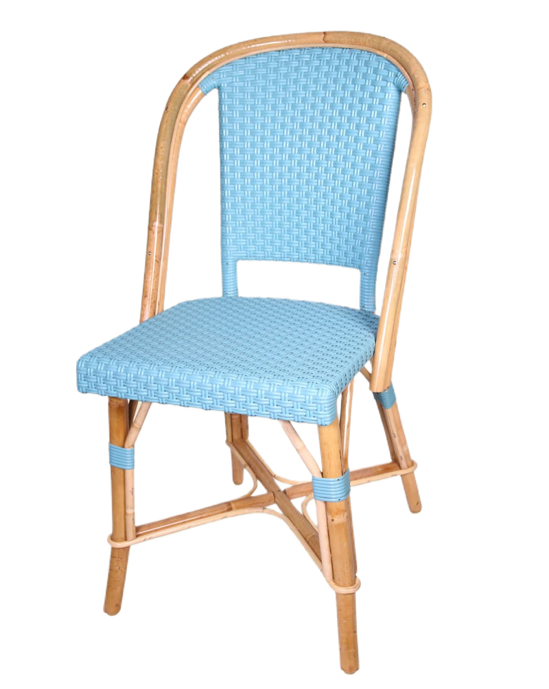 Woven Rattan Fouquet Bistro Chair Bright Sky Blue