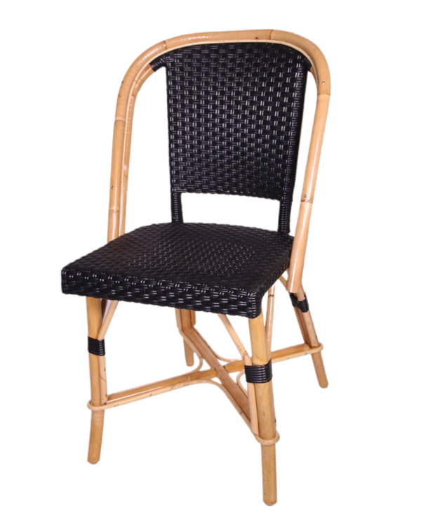 Woven Rattan Fouquet Bistro Chair Black - French inc