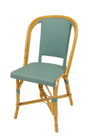 Woven Rattan Fouquet Bistro Chair Satin Soft Blue