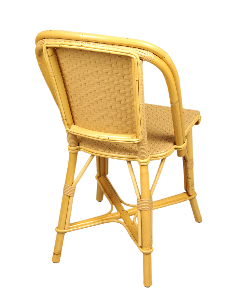Woven Rattan Fouquet Bistro Chair Satin Peach