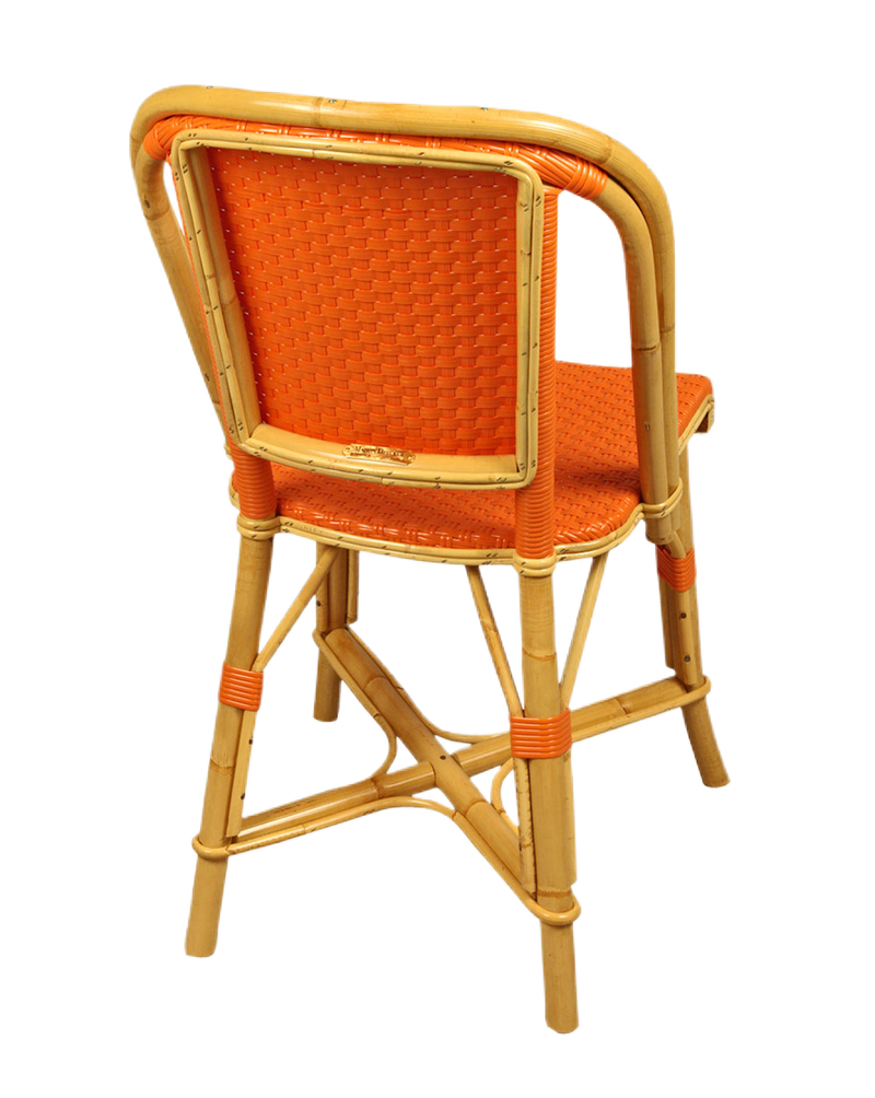 Woven Rattan Fouquet Bistro Chair Bright Mandarin