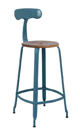 Metal Chair - Caramel Wood Seat 75 cm / 30 in