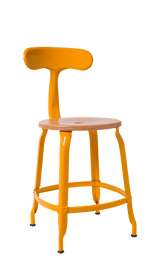 Metal Chair - Natural Wood Seat 45 cm / 18 in