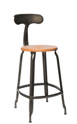 Metal Chair - Natural Wood Seat 66 cm / 26 in