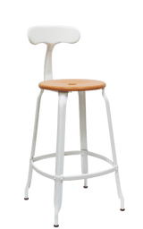 Metal Chair - Natural Wood Seat 66 cm / 26 in