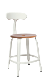 Metal Chair - Caramel Wood Seat 45 cm / 18 in