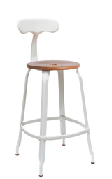 Metal Chair - Caramel Wood Seat 66 cm / 26 in