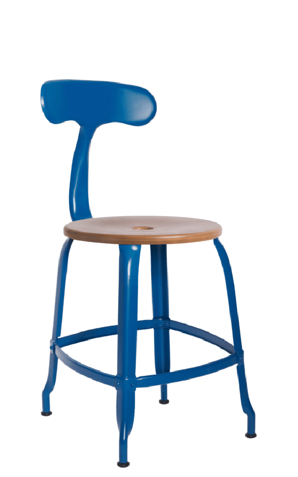 Metal Chair - Caramel Wood Seat 45 cm / 18 in - French inc