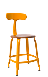 Metal Chair - Caramel Wood Seat 45 cm / 18 in