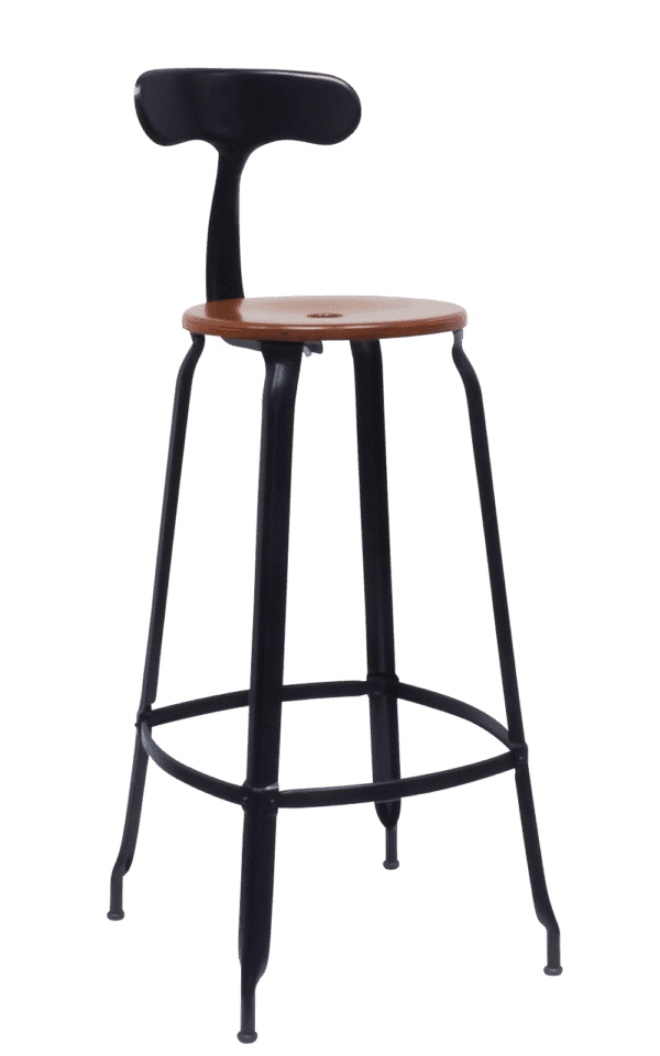Metal Chair - Caramel Wood Seat 75 cm / 30 in - French inc