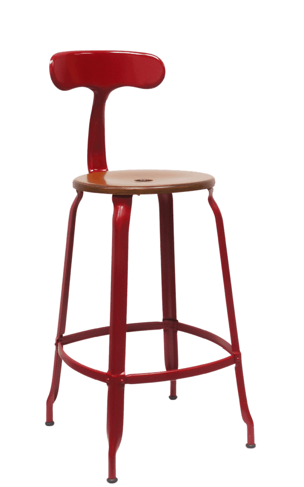 Metal Chair - Caramel Wood Seat 60 cm / 24 in