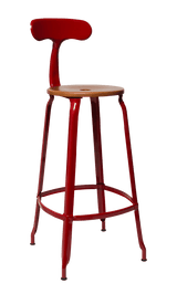 Metal Chair - Caramel Wood Seat 75 cm / 30 in