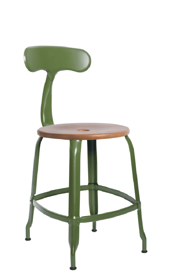 Metal Chair - Caramel Wood Seat 45 cm / 18 in - French inc