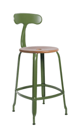 Metal Chair - Caramel Wood Seat 60 cm / 24 in - French inc