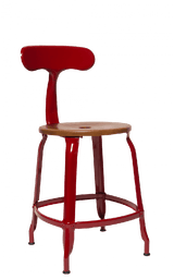 Metal Chair - Caramel Wood Seat 45 cm / 18 in
