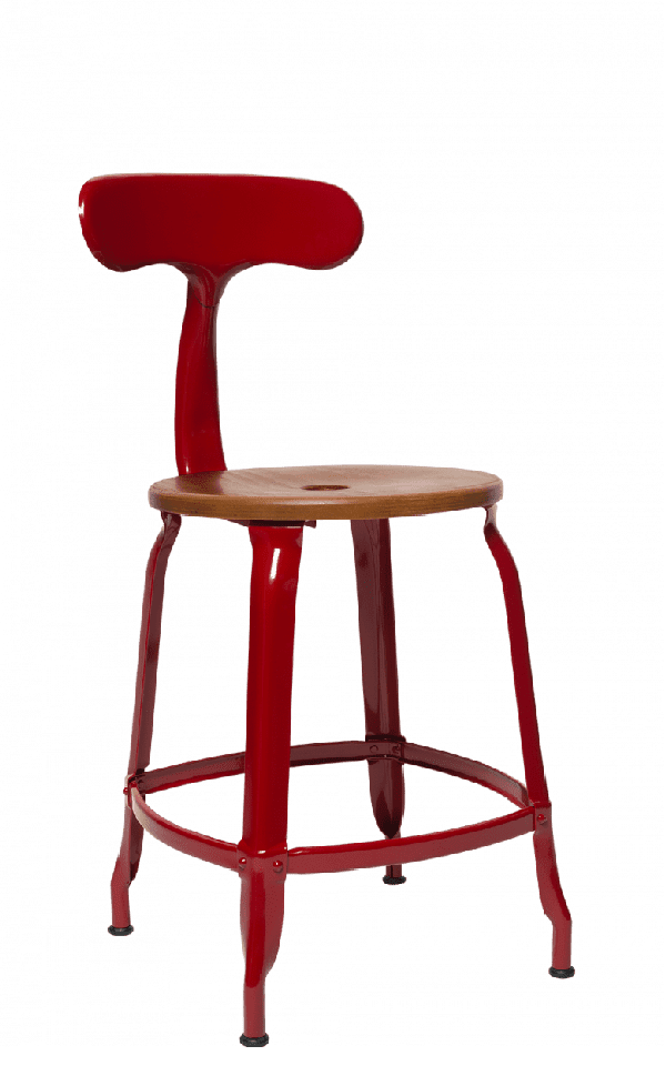 Metal Chair - Caramel Wood Seat 45 cm / 18 in
