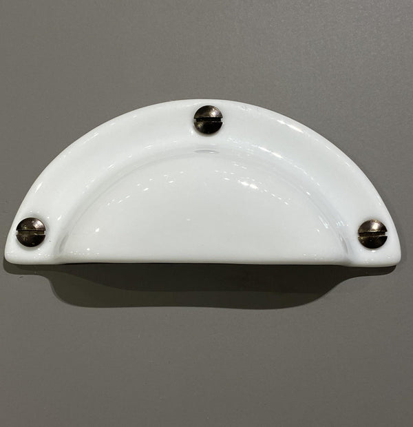 Handle Shell White With Black Metal 113x47mm - French inc