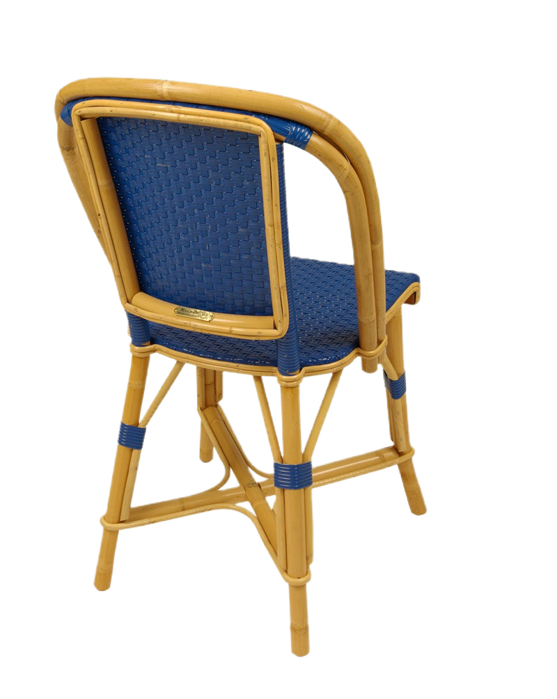Woven Rattan Fouquet Bistro Chair Blue