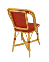 Woven Rattan Fouquet Bistro Chair Satin Carmin Red