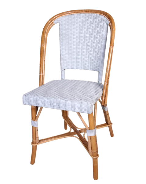 Woven Rattan Fouquet Bistro Chair Satin Baby Blue– French inc