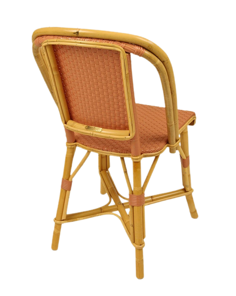 Woven Rattan Fouquet Bistro Chair Bright Old Rose - French inc