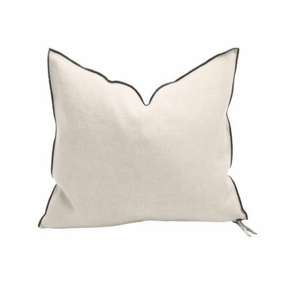 Cushion - Stone Washed Linen in Fior Di Latte 20”x20”