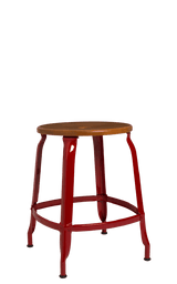 Metal Stool - Caramel Wood Seat 45 cm / 18 in