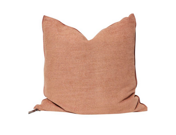 Cushion- Vintage Linen Canvas in Blush 20”x20” - french.us