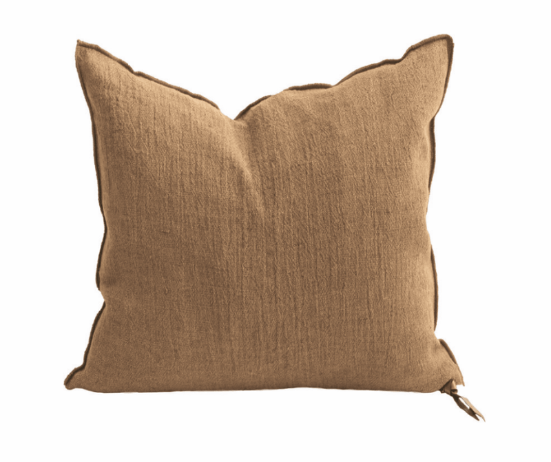 Cushion - Washed Linen Crepon  in Terracotta - french.us 