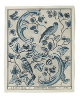 Domino Paper - Oiseaux 24A Blue - French inc