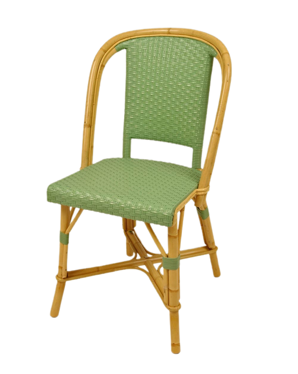 Woven Rattan Fouquet Bistro Chair Satin Apple Green - French inc