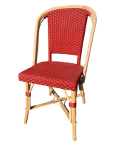 Woven Rattan Fouquet Bistro Chair Bright Red
