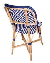 Woven Rattan Fouquet Bistro Chair Chambord V (Blue and White) - French inc