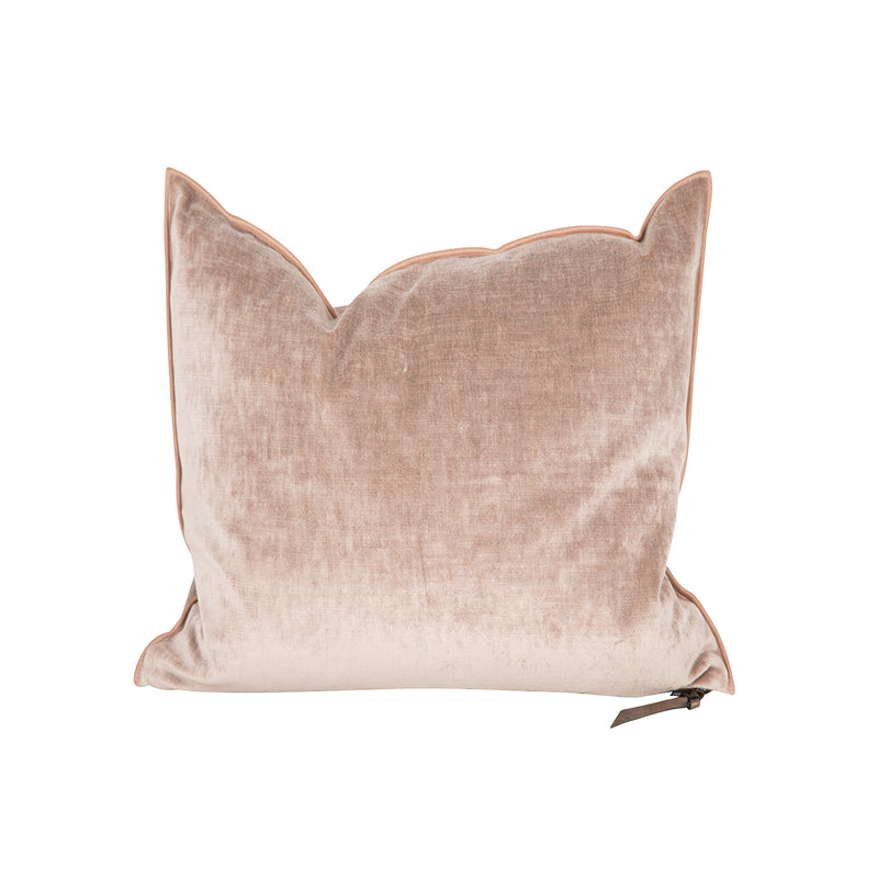 Cushion - Royal Velvet in Blush 20”x20” - French inc