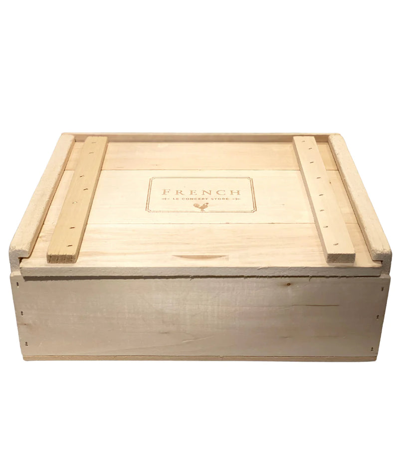 French Box Rectangular Wooden with Cover 10 x 10" - french.us