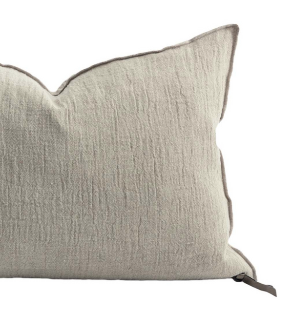 Cushion -  Washed Linen Crepon in Naturel 20”x20” - French inc