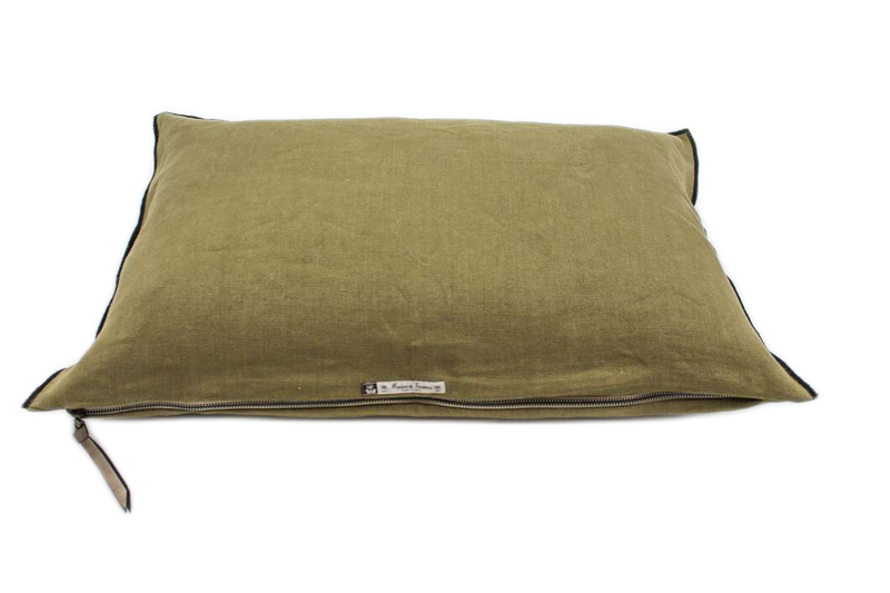 Cushion - Stone Washed Linen in Kaki