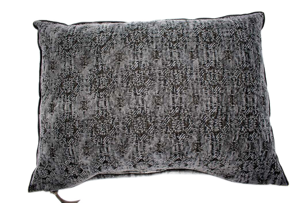 Cushion  - Stone Washed Jacquard in Kilim Charbon- 20”x27” - French inc