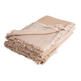 Throw - Vice Versa Crumpled Linen in Nude 55”x99”