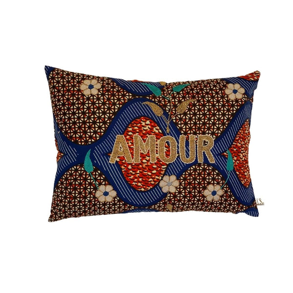 Pillowcase “Amour” - Red and Blue Multi