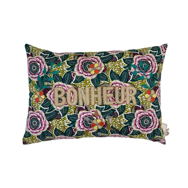 Pillowcase “Bonheur” Green/Floral