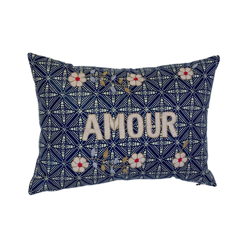 Pillowcase “Amour” - Blue and Cream Pattern