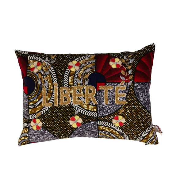 Pillowcase  “Liberte” Embroid gold /multi color - French inc