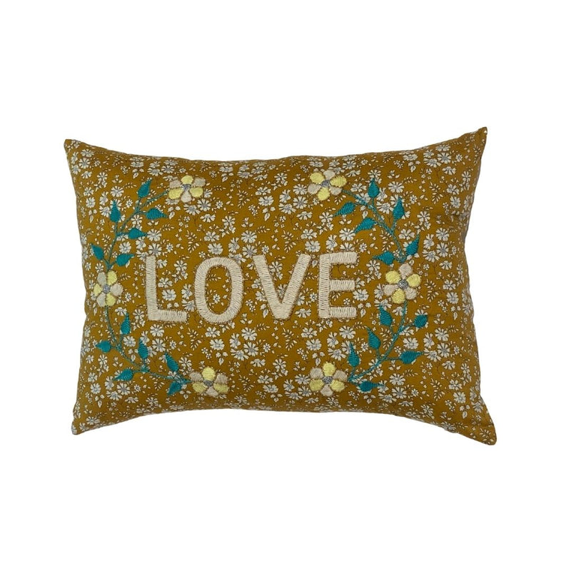 Pillowcase  “Love” - Mustard Florala