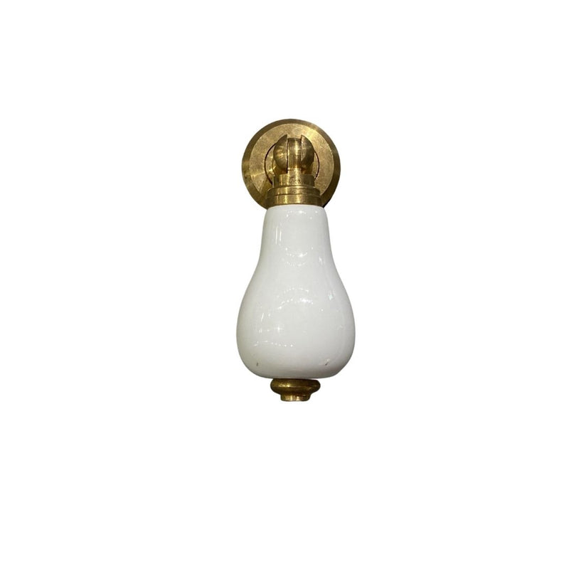 Pulls Tear Drop White With Brass