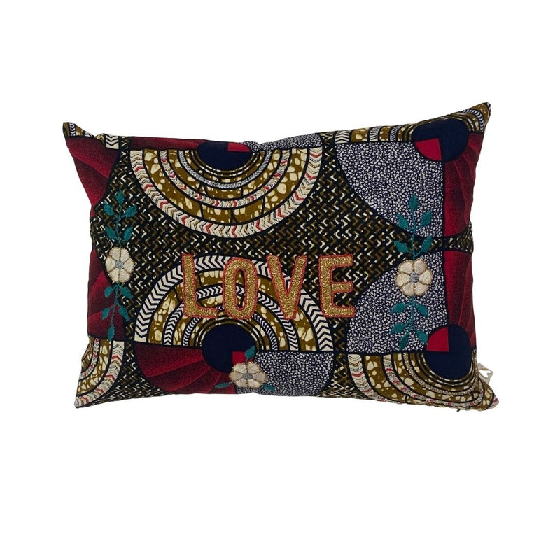 Pillowcase  “Love” Gold embroid/ muilti color - French inc