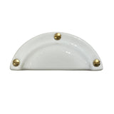 Handle Shell White With Brass 113x47mm