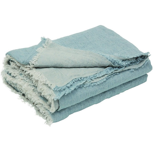 Throw - Vice Versa Crumpled Linen in Nuage 55"x99" - French inc